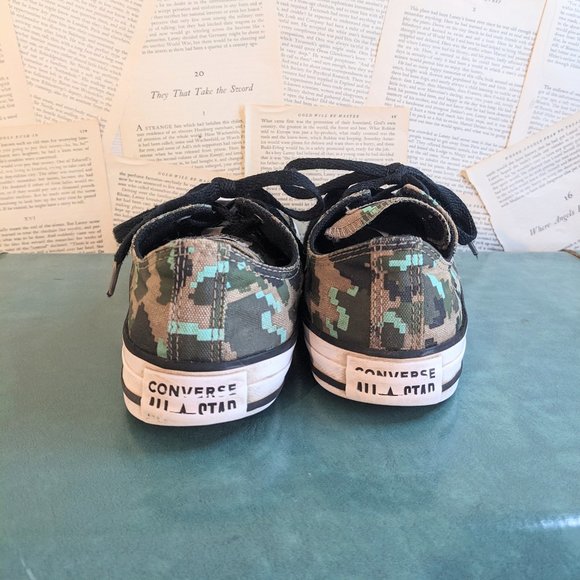 Converse All Star Green Camoflauge Sneakers - Picture 4 of 8